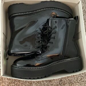 Target: A New Day Erin Boots - Jet Black, shiny
